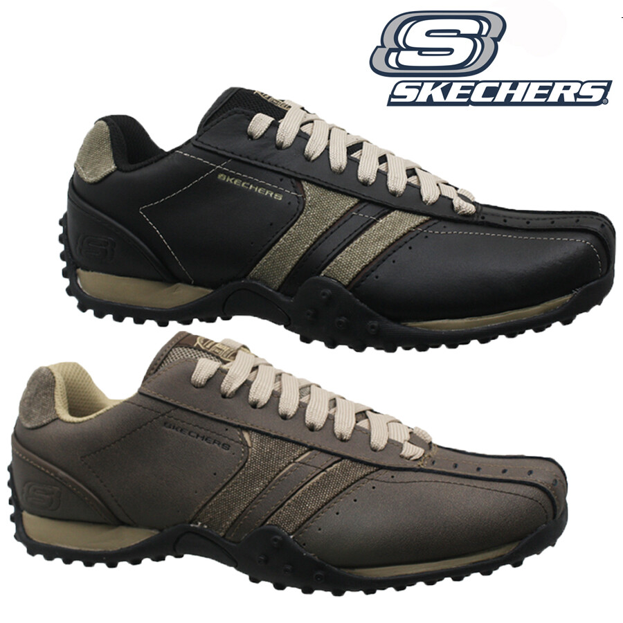 mens skechers leather casual shoes